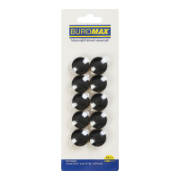 Magnet Buromax set BLACK, 10 pcs 20 mm (BM.0042)