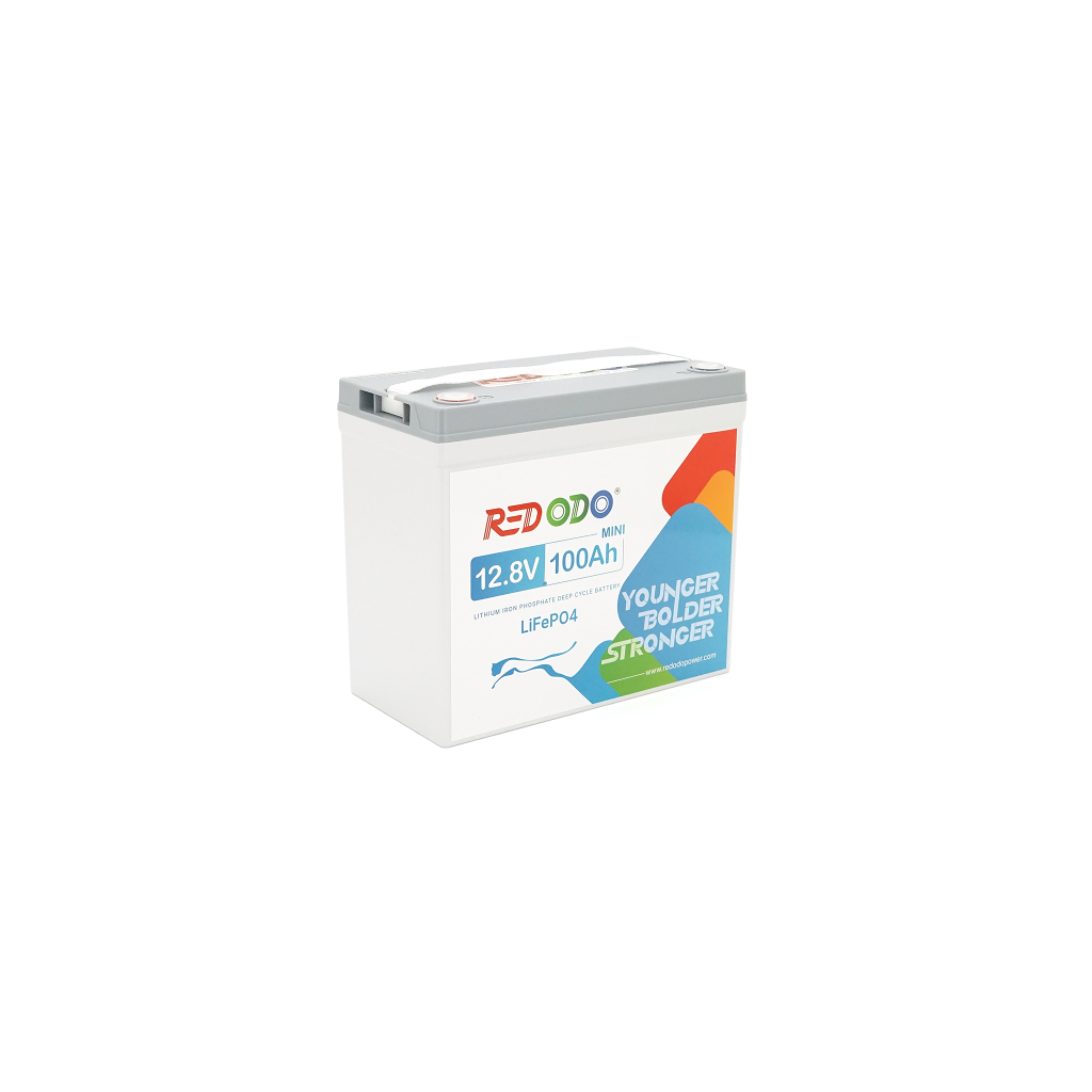 Батарея LiFePo4 Redodo 12.8V 100Ah, 1280Wh, BMS 100A, Mini (R12V100-100-MINI16-A60) Батарея LiFePo4 Redodo 12.8V 100Ah, 1280Wh, BMS 100A, Mini (R12V100-100-MINI16-A60)