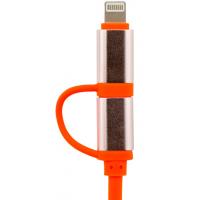 Дата кабель USB 2.0 AM to Lightning + Micro 5P 1.0m оранжевый /Ret LogicPower (4105)