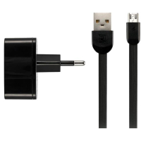 Зарядний пристрій Remax 2.4 A Dual USB Charger + Data Cable for Micro, black (RP-U215M-BLACK)