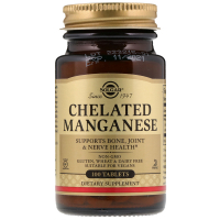 Мінерали Solgar Марганець, Chelated Manganese, 100 таблеток (SOL-00720)