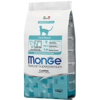 Dry food for cats Monge Cat Sterilized with cod 1.5 kg (8009470005531)