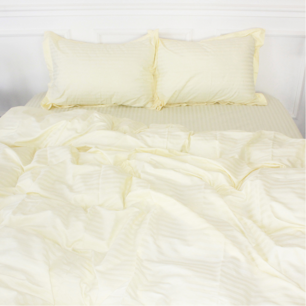 Постільна білизна MirSon Satin Stripe 30-0002 Soft Yellow 160х220 полуторний (2200005247761)