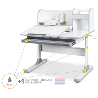 Парта Mealux Vancouver (BD-620 W/G з полицею)