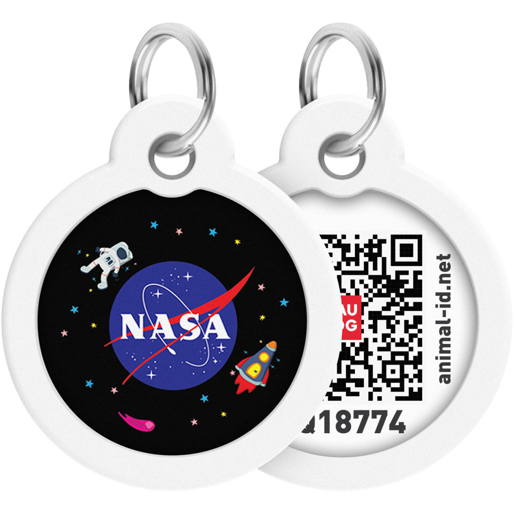 Адресник для тварин WAUDOG Smart ID з QR-паспортом "NASA", коло 30 мм (230-0147)