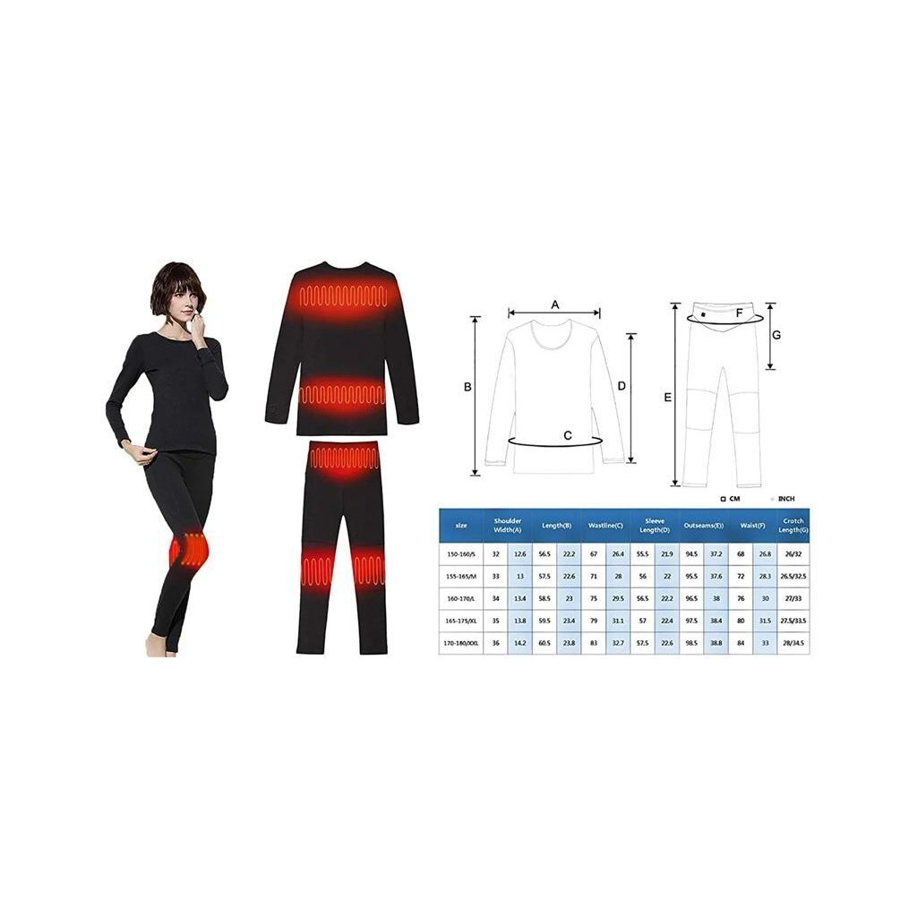 Термобілизна з підігрівом 2E eFiber for Women Black L (2E-HUEFWL-BK)