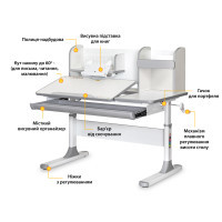 Mealux Vancouver Multicolor desk with shelf (BD-620 W/G MC with shelf)