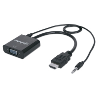 Перехідник HDMI M to VGA F (with audio) Manhattan Intracom (151559)