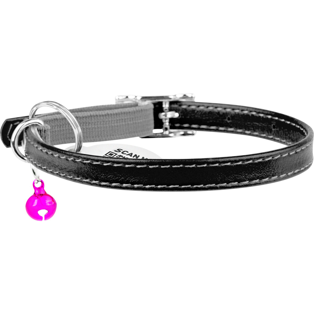 Нашийник для тварин WAUDOG Glamour з QR паспортом Д 22-30 см чорний (32481) Нашийник для тварин WAUDOG Glamour з QR паспортом Д 22-30 см чорний (32481)