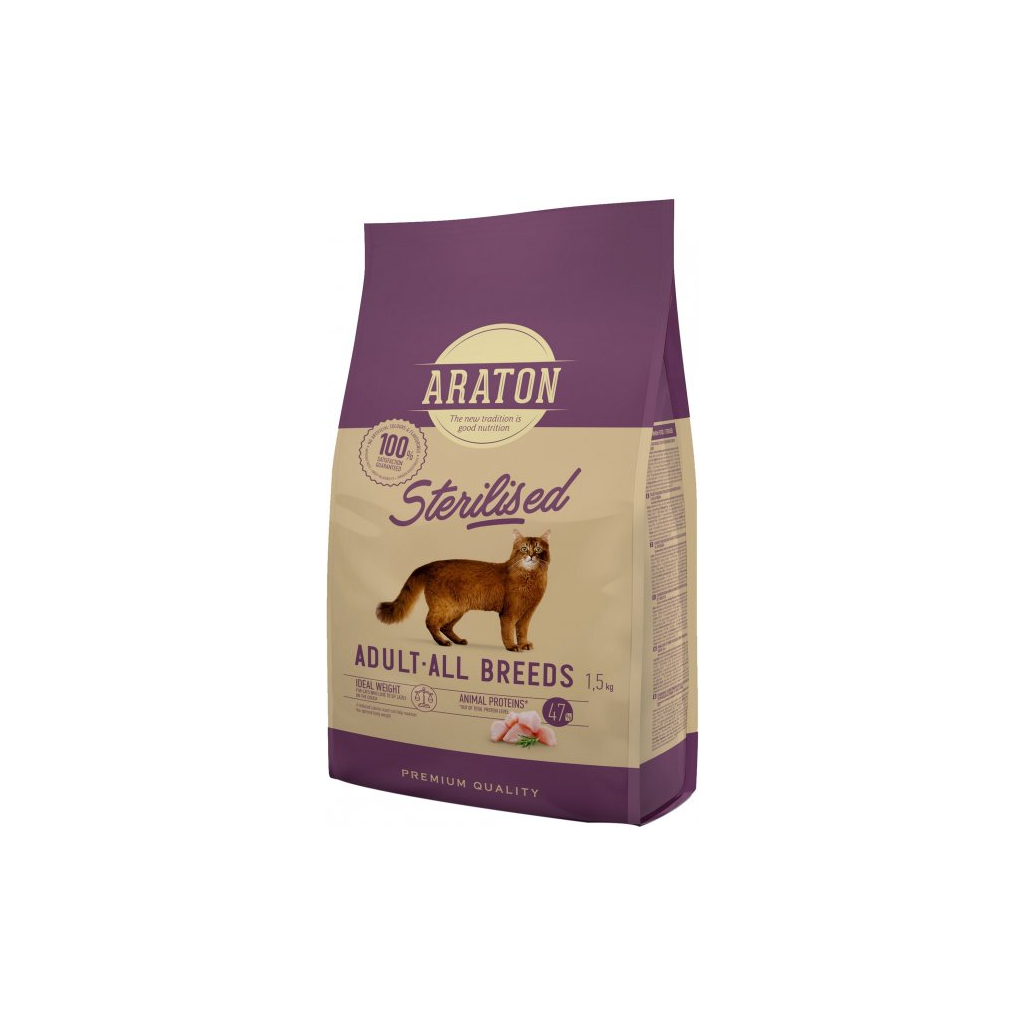 Сухий корм для кішок ARATON STERILISED Adult All Breeds 1.5 кг (ART47472)