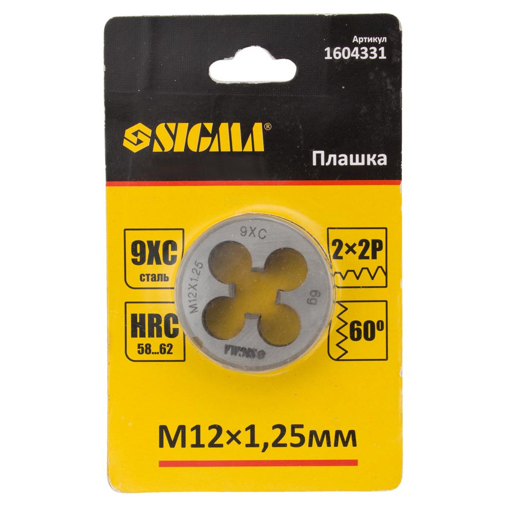 Плашка Sigma М12x1.25мм (1604331)