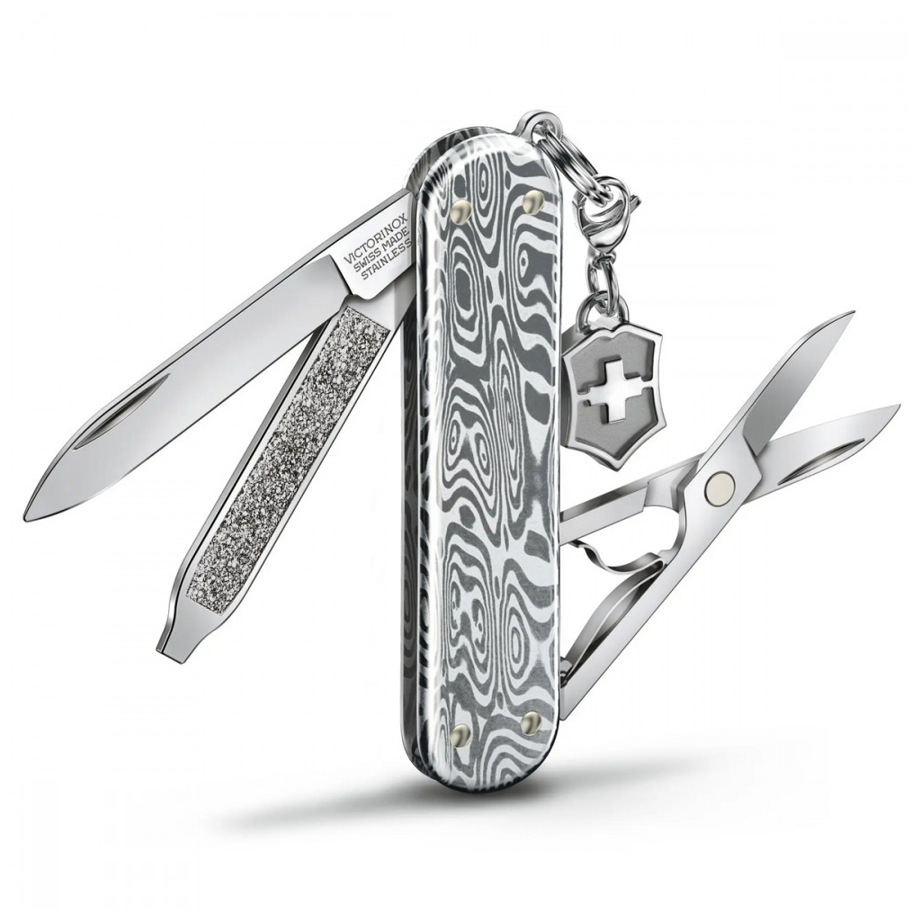 Ніж Victorinox Classic SD Brilliant Damast + брелок-лого (0.6221.34) Ніж Victorinox Classic SD Brilliant Damast + брелок-лого (0.6221.34)