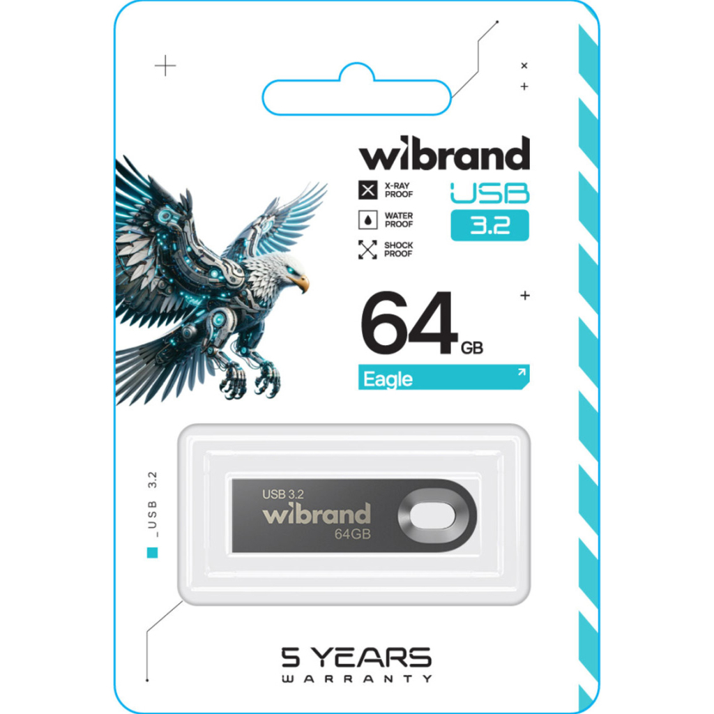 USB флеш накопичувач Wibrand 64GB Eagle Grey USB 3.2 (WI3.2/EA64U10G)