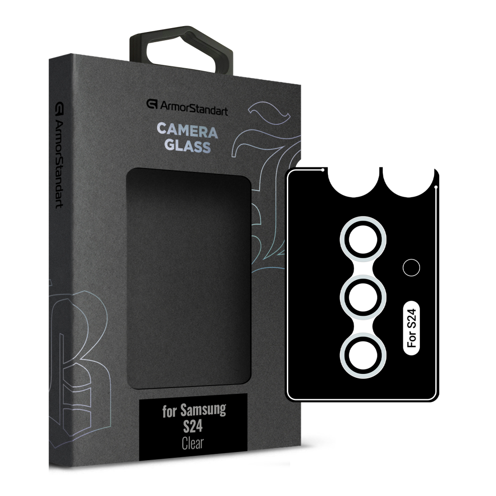 Скло захисне Armorstandart Camera glass Supreme Black Icon Samsung S24 Clear (ARM76614)