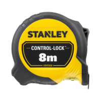 Stanley CONTROL-LOCK tape measure, 8mx25mm, in a rubberized case, with a two-sided scale (STHT37232-0)