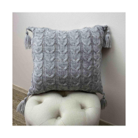 Pillowcase Provence decorative knitted Gloria braids Gray 45x45 (022015)