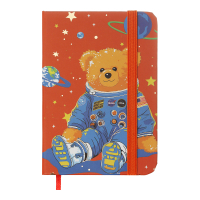 Notebook ZiBi Bear A7 in a cell, hard cover on an elastic band, 80 sheets, orange (ZB.117103)