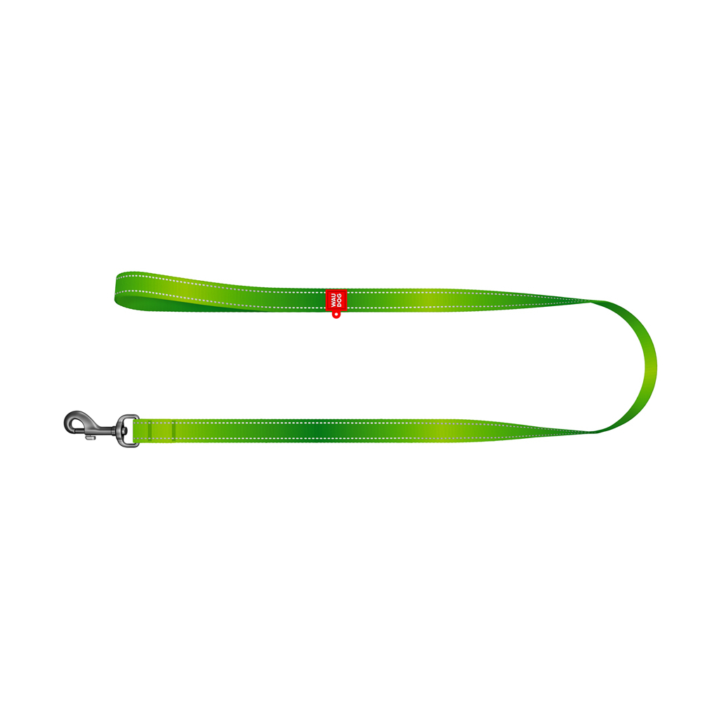Повідець для собак WAUDOG Nylon Mono світловідбивний L-XXL 25 мм, 300 см, салатовий (46455)
