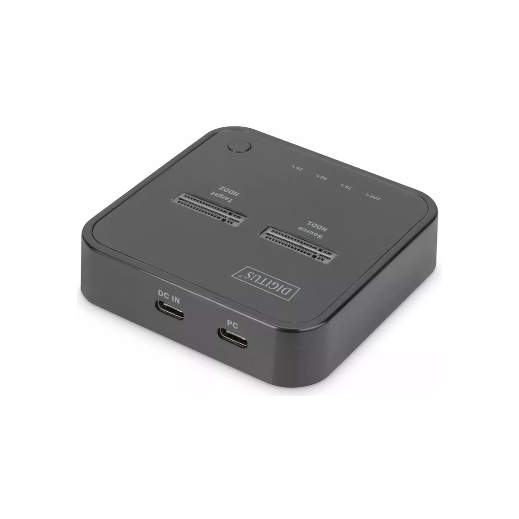 Док-станція для накопичувачів Digitus Dual M.2 NVMe SSD USB Type-C 3.2 Black (DA-71545)