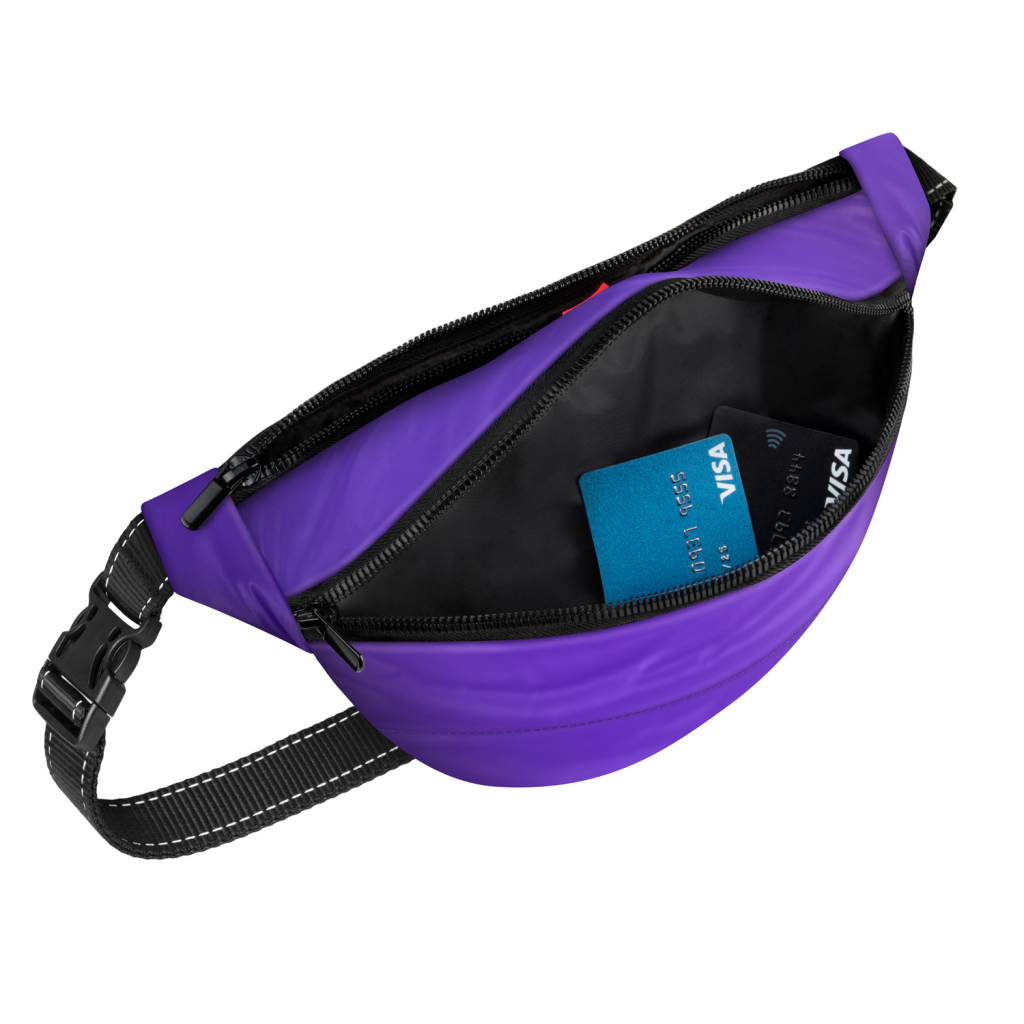 Поясна сумка-бананка для собак WAUDOG Family 33х17х10 см фіолетова (56899)