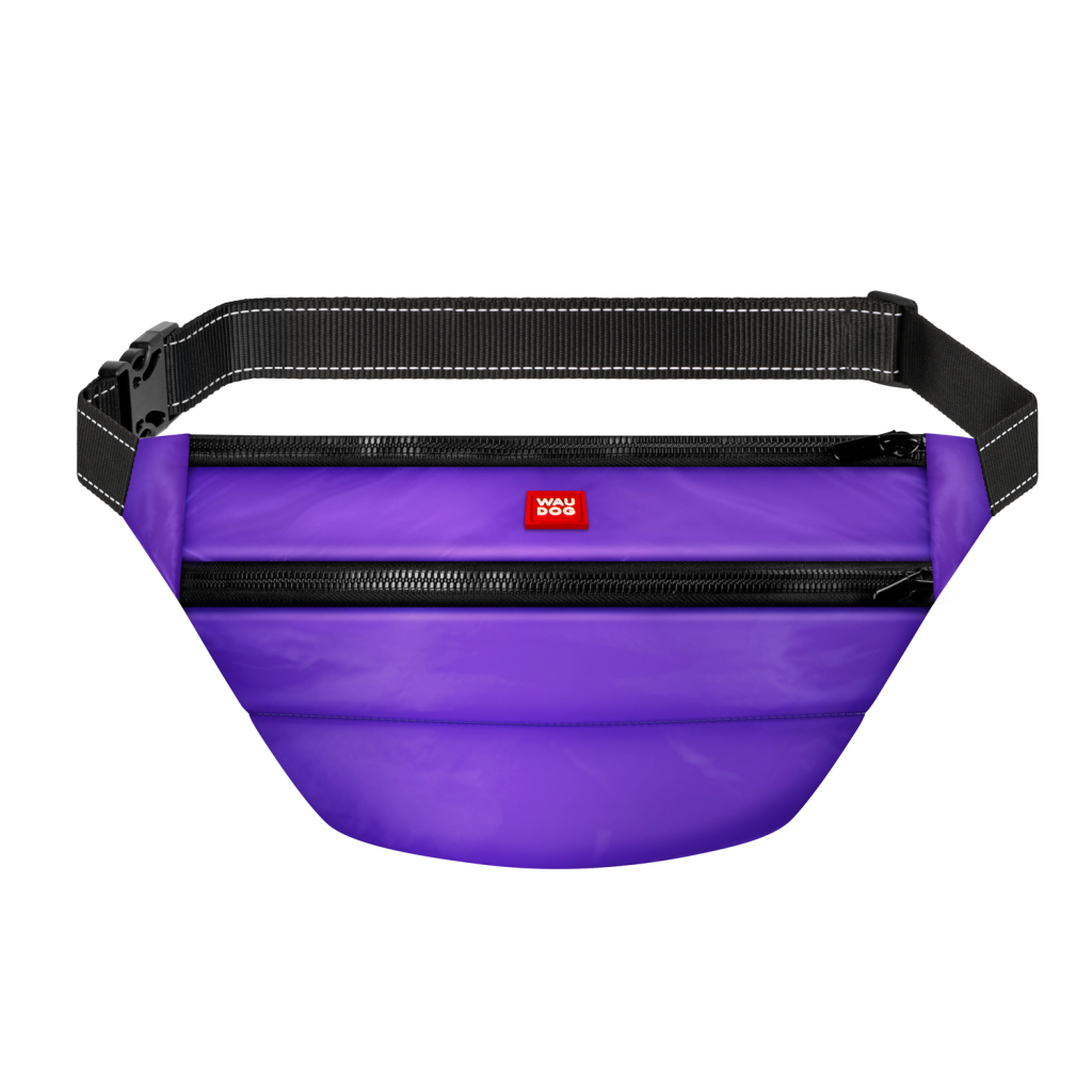 Поясна сумка-бананка для собак WAUDOG Family 33х17х10 см фіолетова (56899)