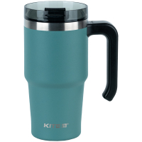 Thermal mug Kite with handle 600 ml green (K24-1207-3)