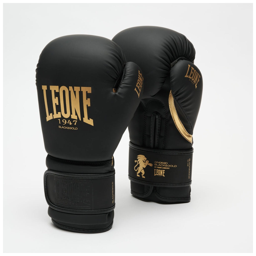 Боксерські рукавички Leone GN059D Black/Gold 16 унцій (GN059D_Bl/Gold_16oz)