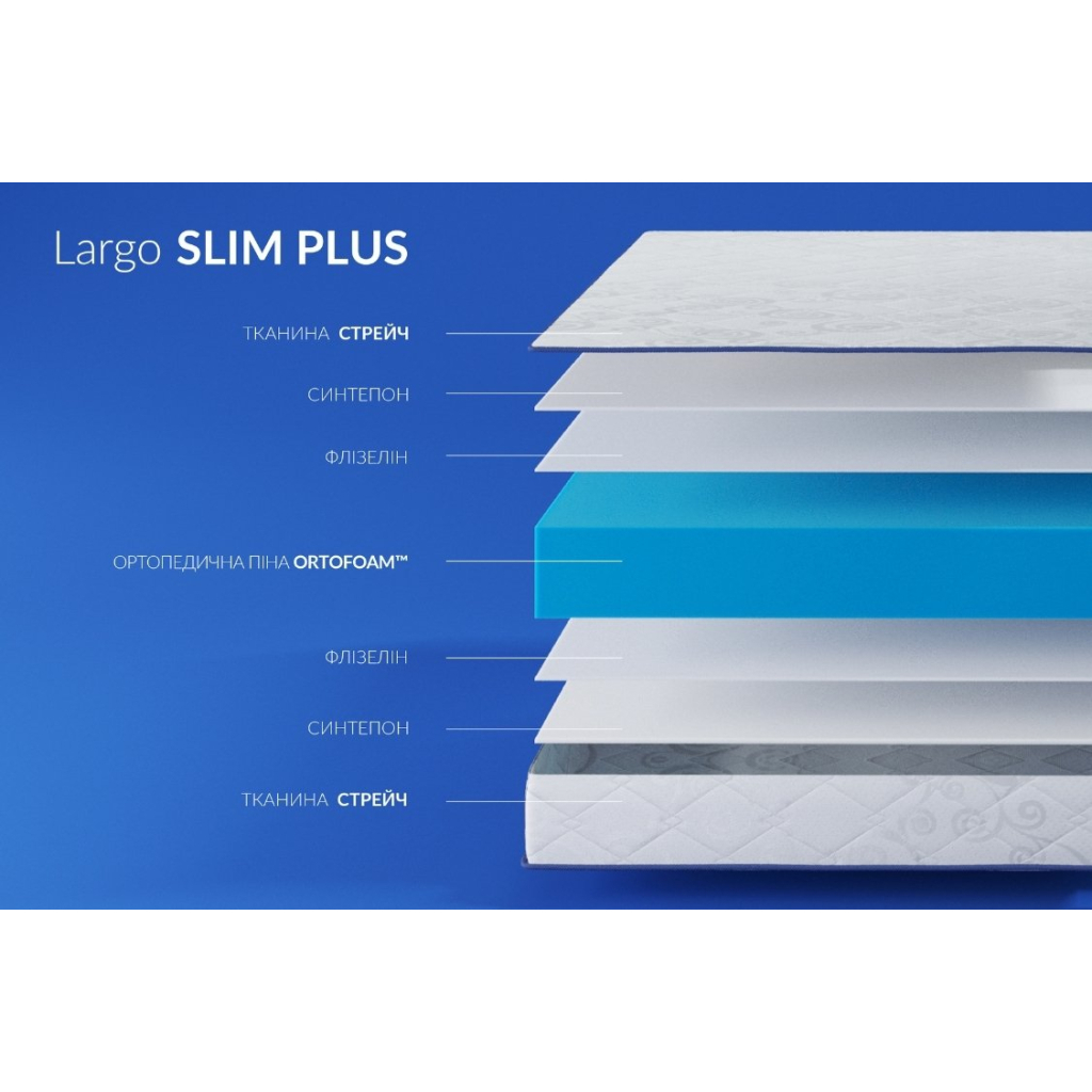 Матрац Highfoam Largo Slim Plus ортопедичний безпружинний 120 x 200 см (4820001139730)