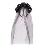 Дитячий обруч для волосся YES! Fun Хелловін Чорна вдова з фатою (974508)