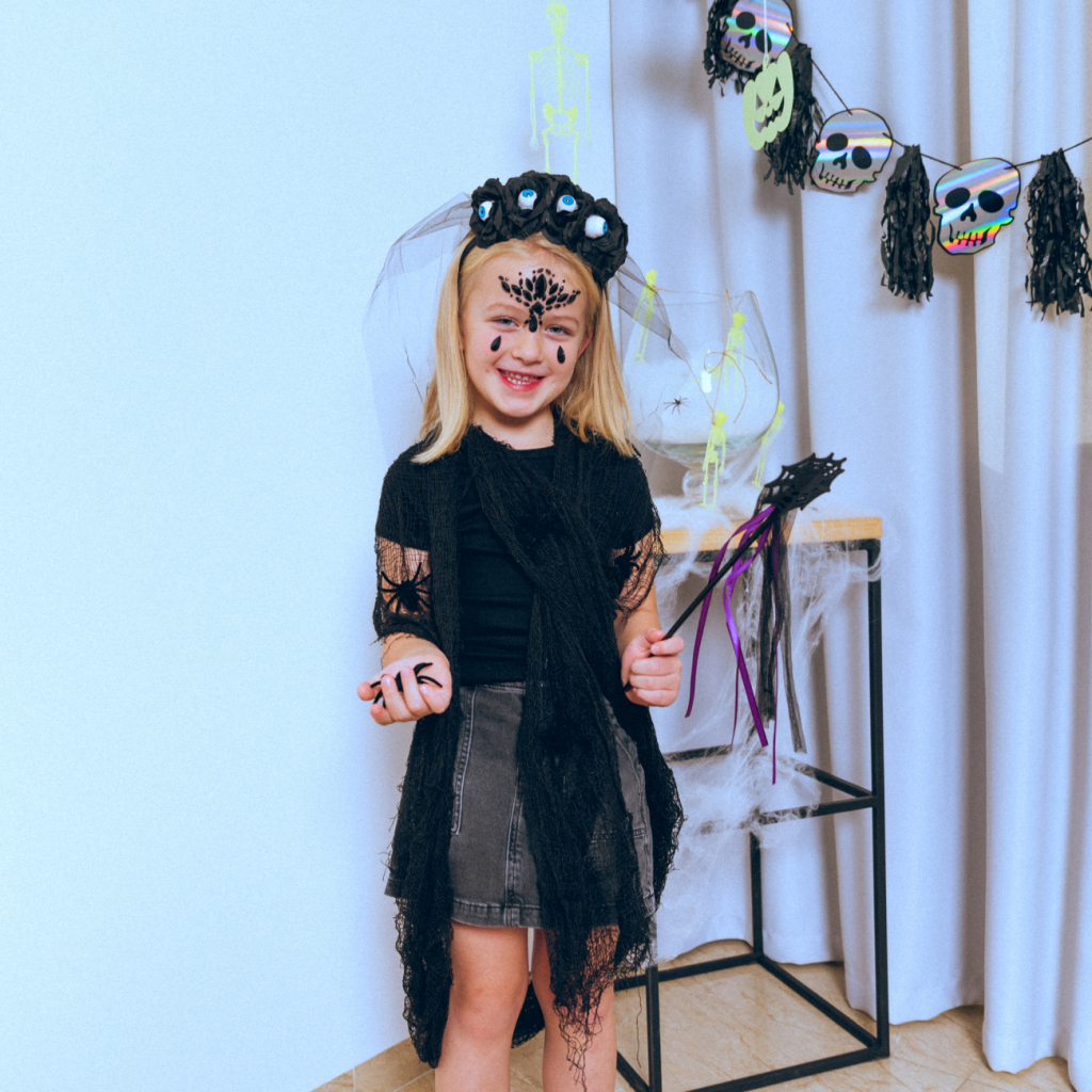 Дитячий обруч для волосся YES! Fun Хелловін Чорна вдова з фатою (974508)