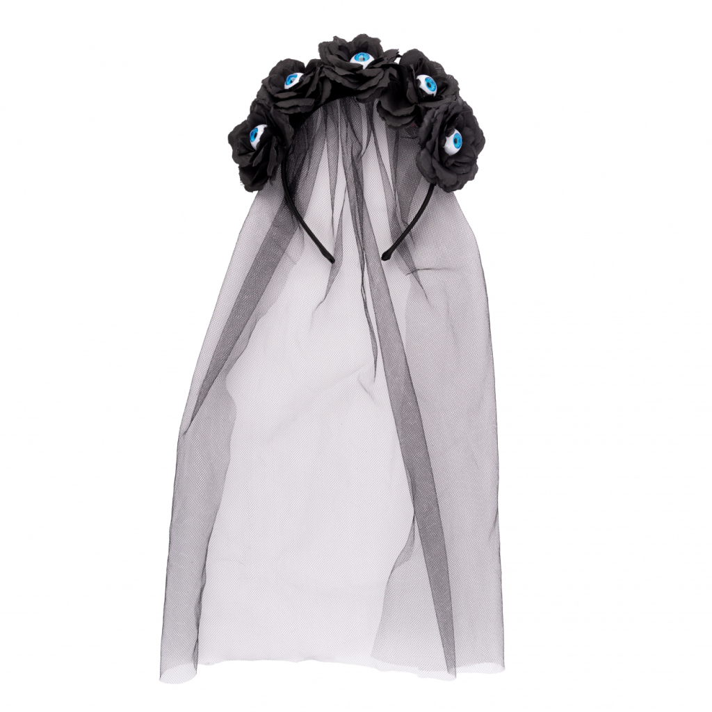 Дитячий обруч для волосся YES! Fun Хелловін Чорна вдова з фатою (974508)