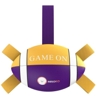 MISOKO&CO Dog Toy Inflatable Rugby Ball Purple with Yellow 41cm (KINMSK70118)