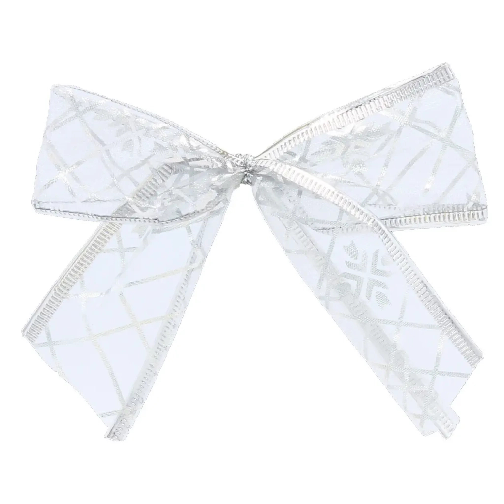 Прикраса декоративна Chomik бант органза 4 шт, 10 х 10 см, срібний (5900779853737_2) Прикраса декоративна Chomik бант органза 4 шт, 10 х 10 см, срібний (5900779853737_2)