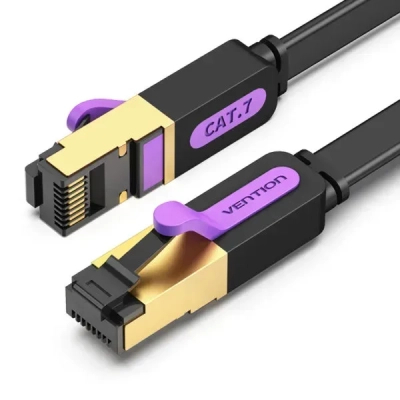 Патч-корд 3м, FTP cat 7 RJ-45 black Vention (ICABI)