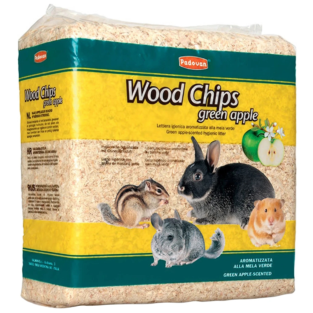 Наповнювач для гризунів Padovan Wood Chips Green Apple 1 кг (8001254000169)