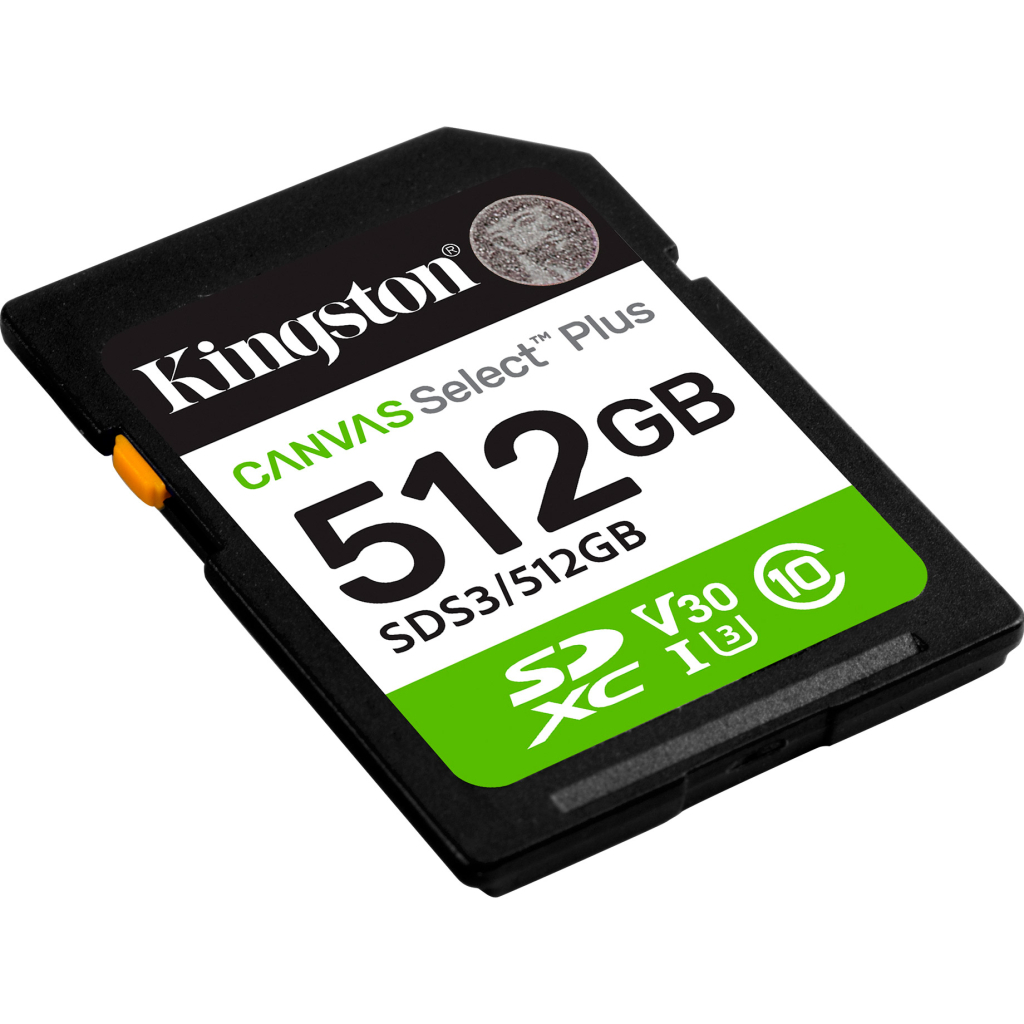 Карта пам'яті Kingston 512GB SDXC class 10 UHS-I U3 V30 A1 Canvas Select Plus (SDS3/512GB)