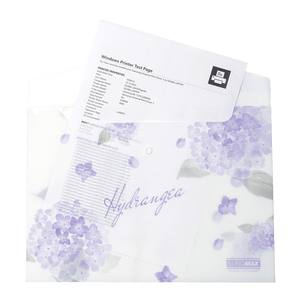 Папка - конверт Buromax А4 на кнопці, DREAM ARABESKI, напівпрозора, світло-синя (BM.3943-30)