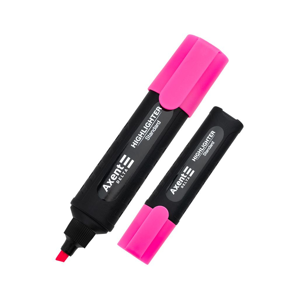 Маркер Axent Highlighter Standard D2505, 1-5 мм клиноп. рожевий (D2505-10)
