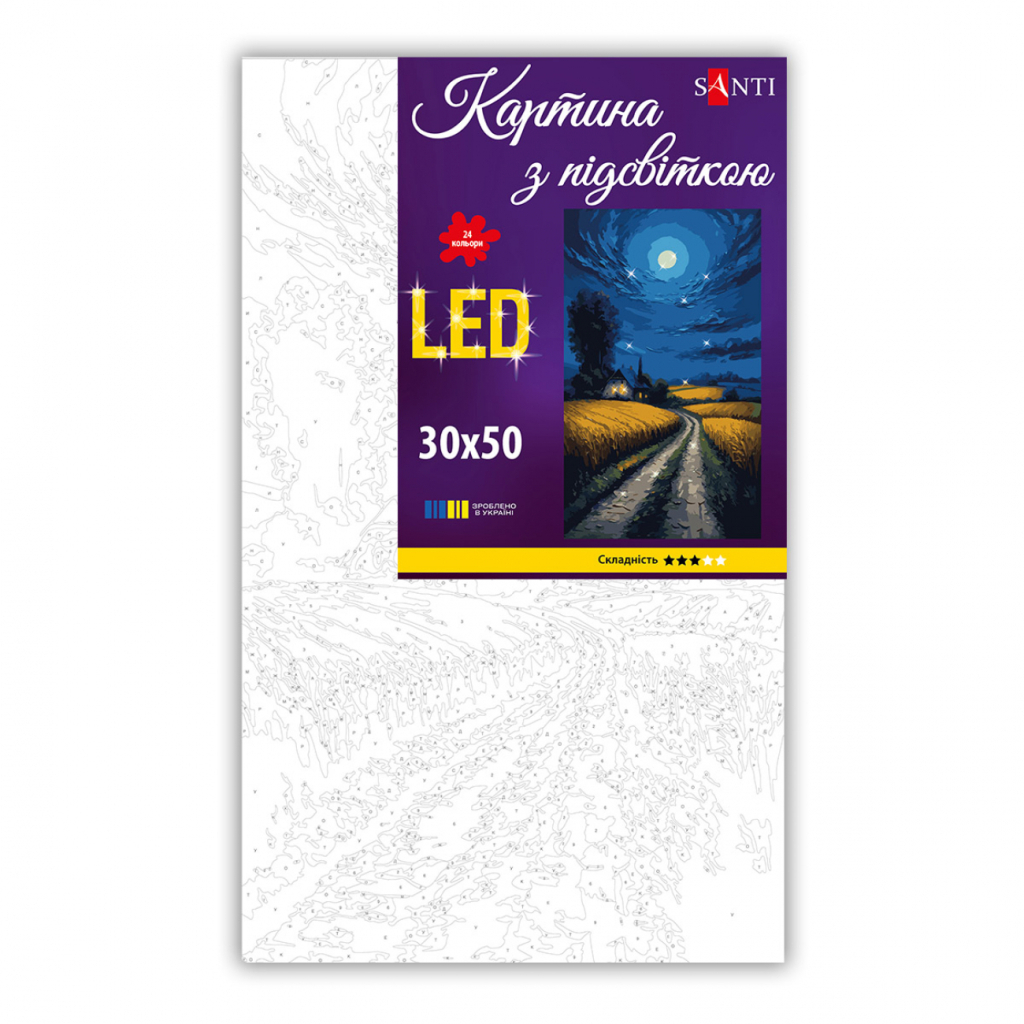 Картина по номерам Santi Українські степи 30х50 см LED підсвіткою (956544) Картина по номерам Santi Українські степи 30х50 см LED підсвіткою (956544)