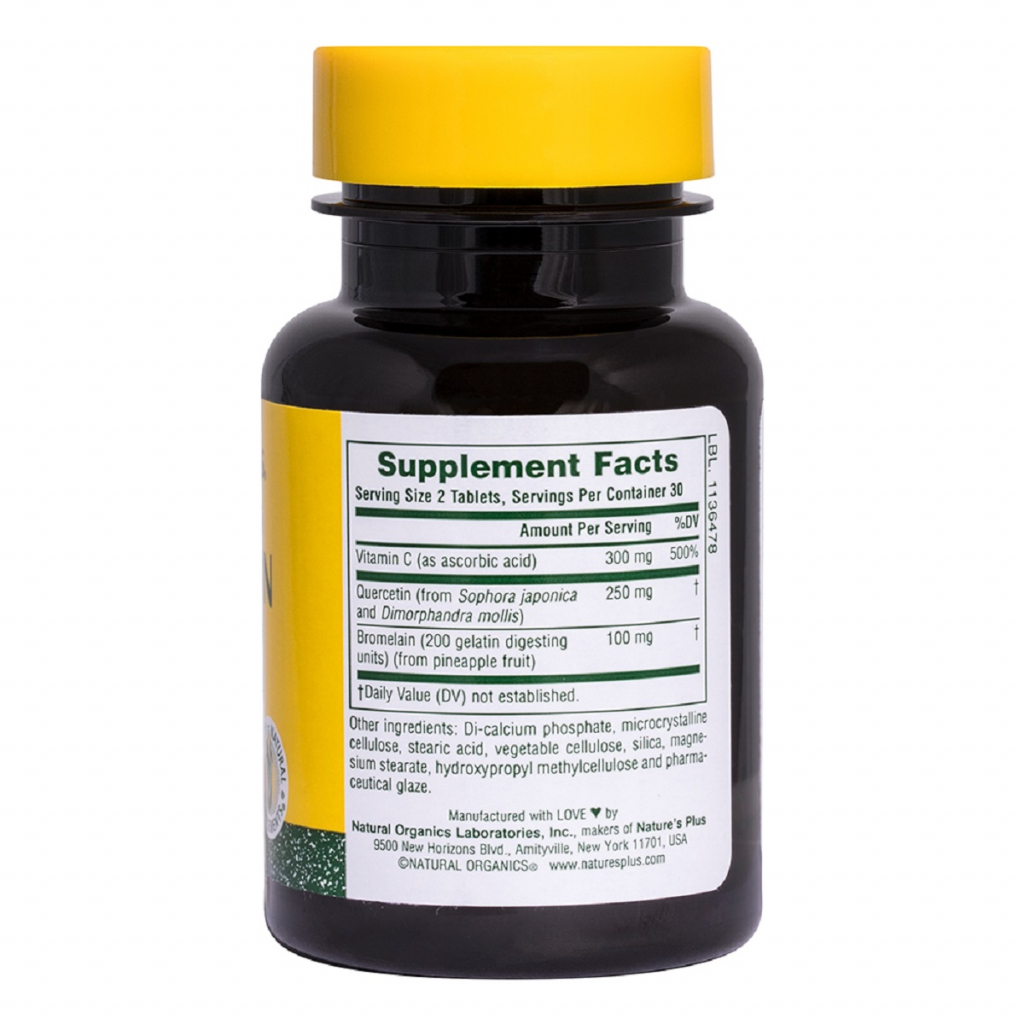 Вітамін Natures Plus Кверцетин Плюс і Вітамін С, Quercetin Plus with Vitamin C Na (NTP2564)