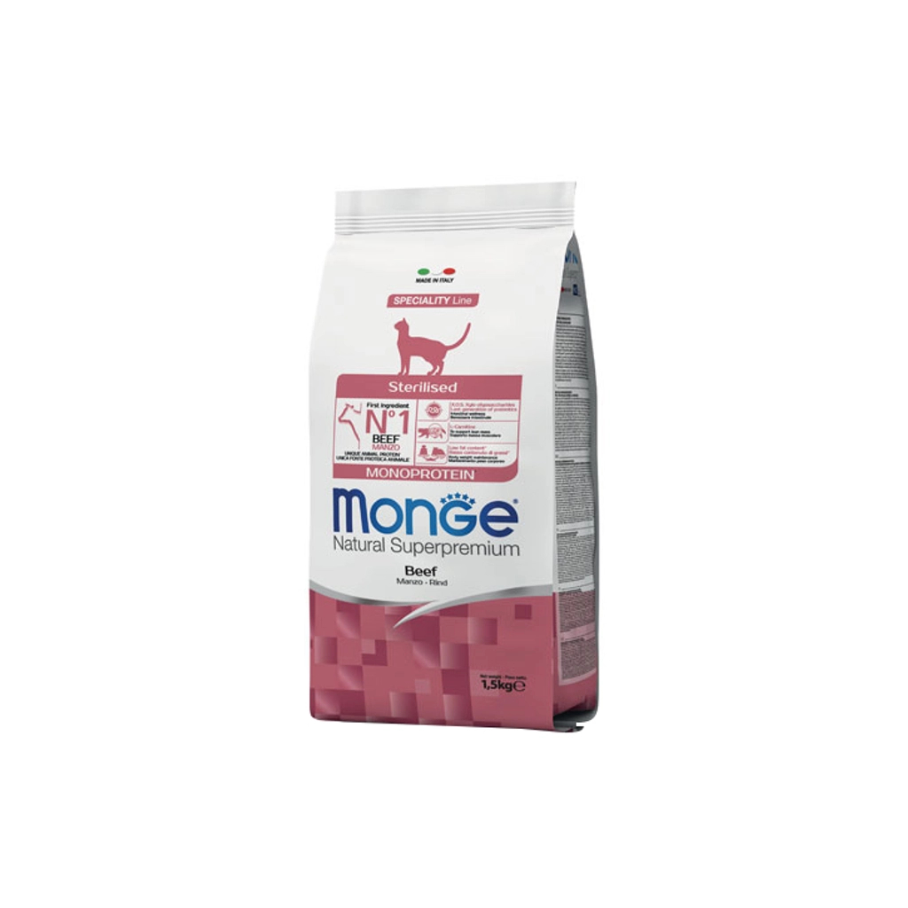 Сухий корм для кішок Monge Cat Sterilised з яловичиною 1.5 кг (8009470005524)