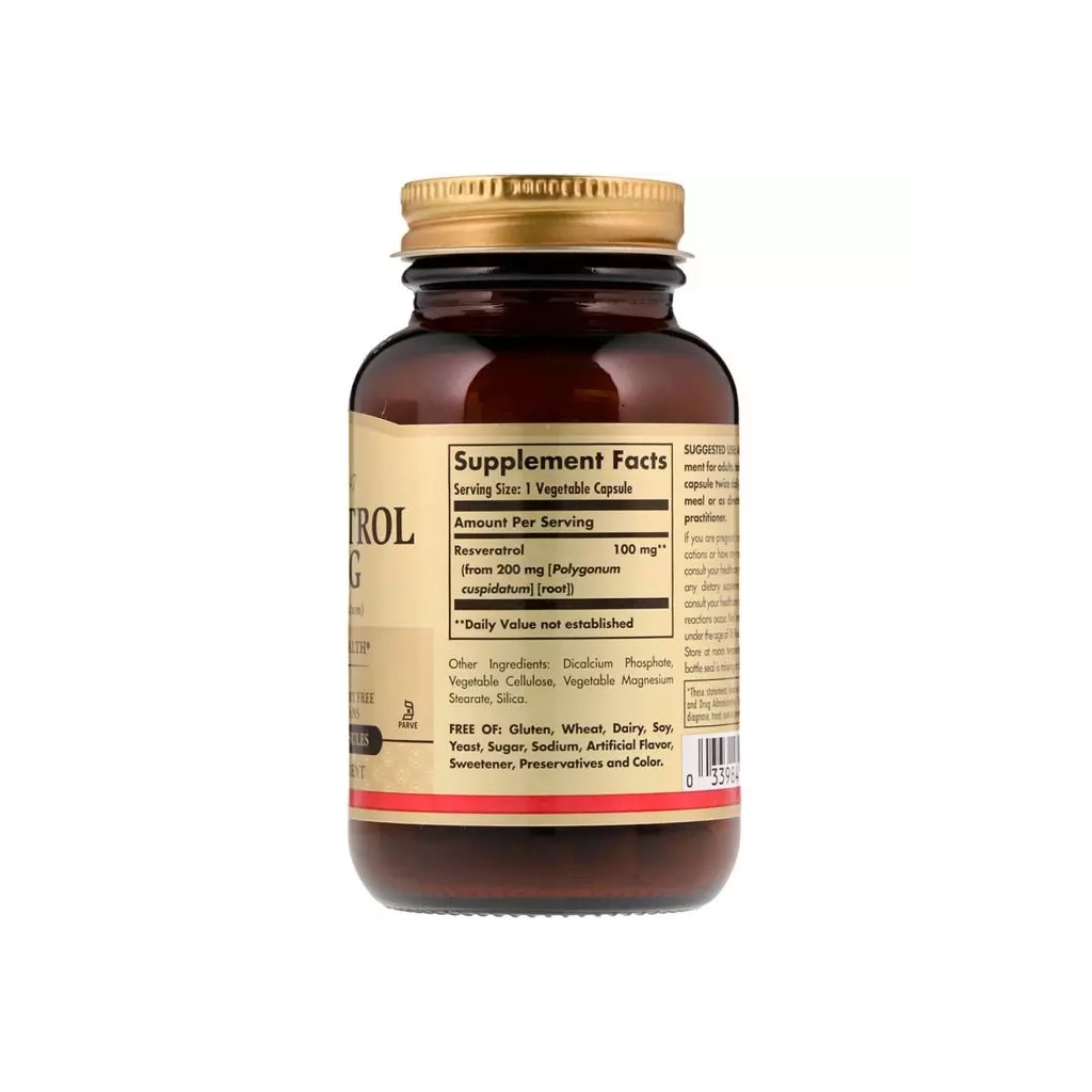 Антиоксидант Solgar Ресвератрол, Resveratrol, 100 мг, 60 вегетаріанських капсул (SOL-02335) Антиоксидант Solgar Ресвератрол, Resveratrol, 100 мг, 60 вегетаріанських капсул (SOL-02335)