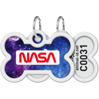 Адресник для тварин WAUDOG Smart ID з QR паспортом "NASA21", кістка 40х28 мм (0640-0148)