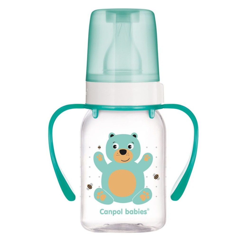 Пляшечка для годування Canpol babies Кольорова ферма 120 мл з малюнком і ручкою Рожева (11/823) Пляшечка для годування Canpol babies Кольорова ферма 120 мл з малюнком і ручкою Рожева (11/823)