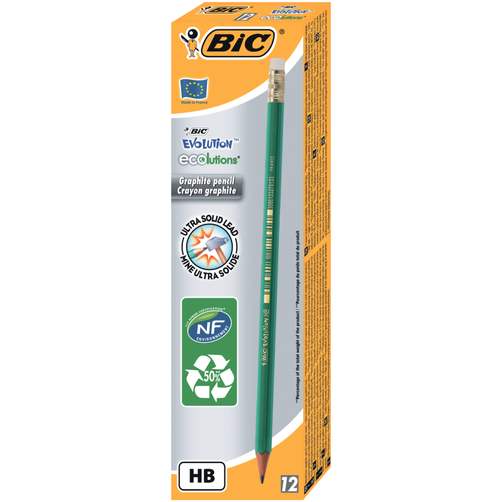 Олівець графітний Bic Evolution HB з гумкой (bc8803323) Олівець графітний Bic Evolution HB з гумкой (bc8803323)