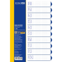 Роздільник сторінок Economix А4 пластик, 10 розділів, кольоровий (E30803)