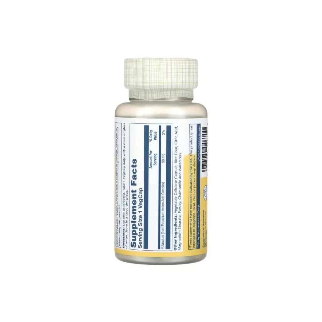 Мінерали Solaray Калій, 99 мг, Potassium, 100 вегетаріанських капсул (SOR-04670)