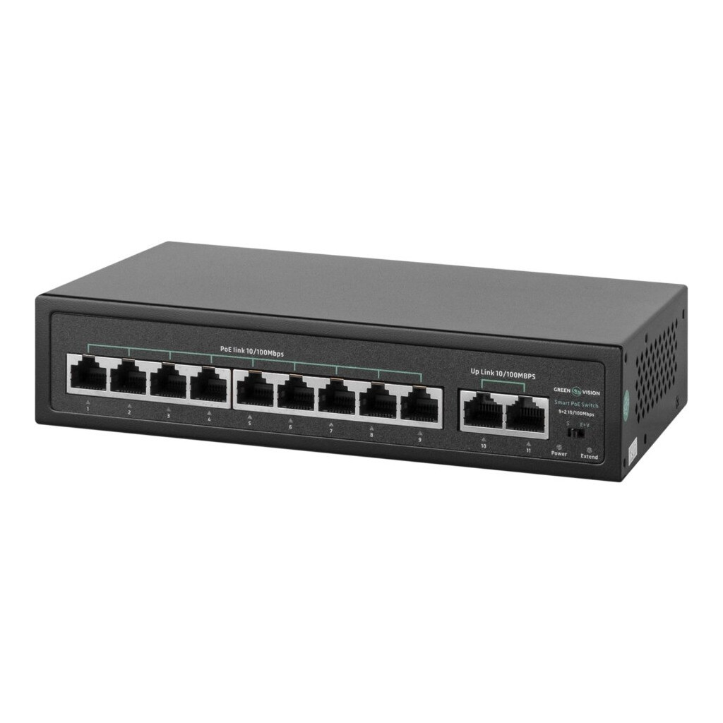 Комутатор мережевий Greenvision GV-016-D-09+2P Комутатор мережевий Greenvision GV-016-D-09+2P