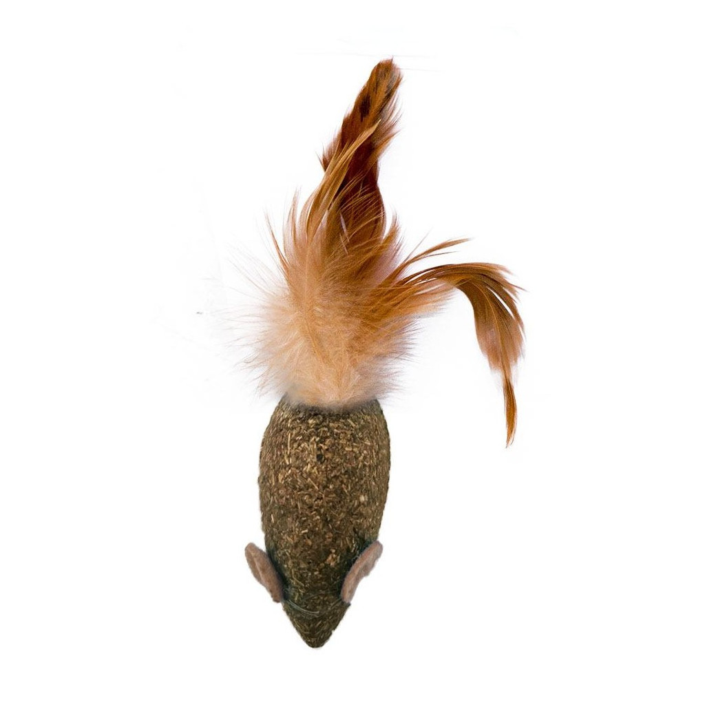 Іграшка для котів Eastland Мишка з котячою м'ятою та пір'ям 4.8 см (6970115703155)