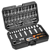 Neo Tools 73-piece tool set, 1/2", 1/4", CrV, case (10-054)